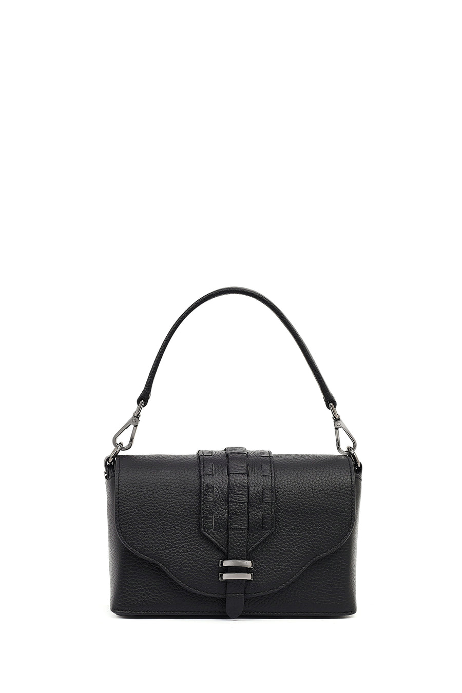 Women's Black Long Strap Leather Crossbody Bag