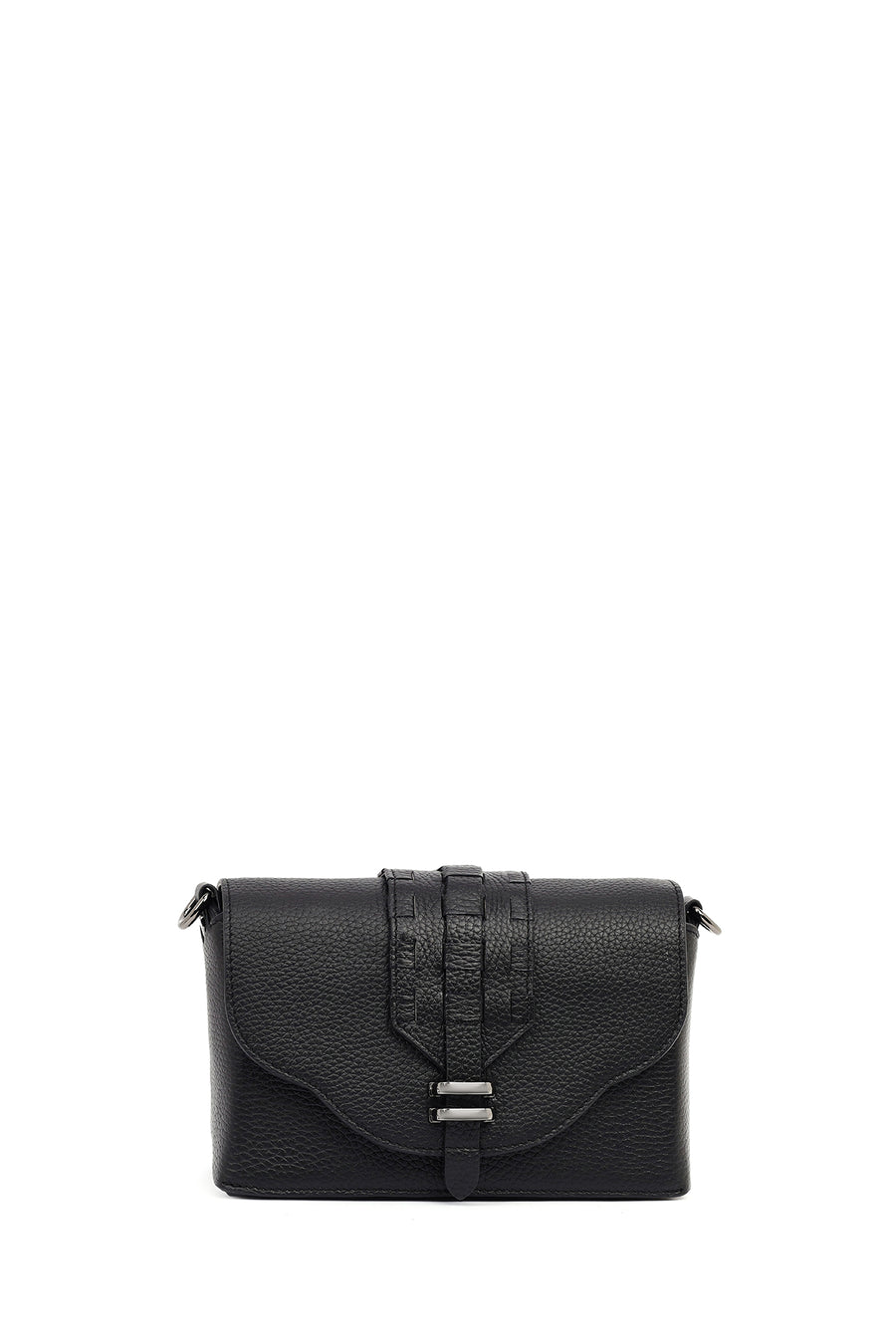 Women's Black Long Strap Leather Crossbody Bag
