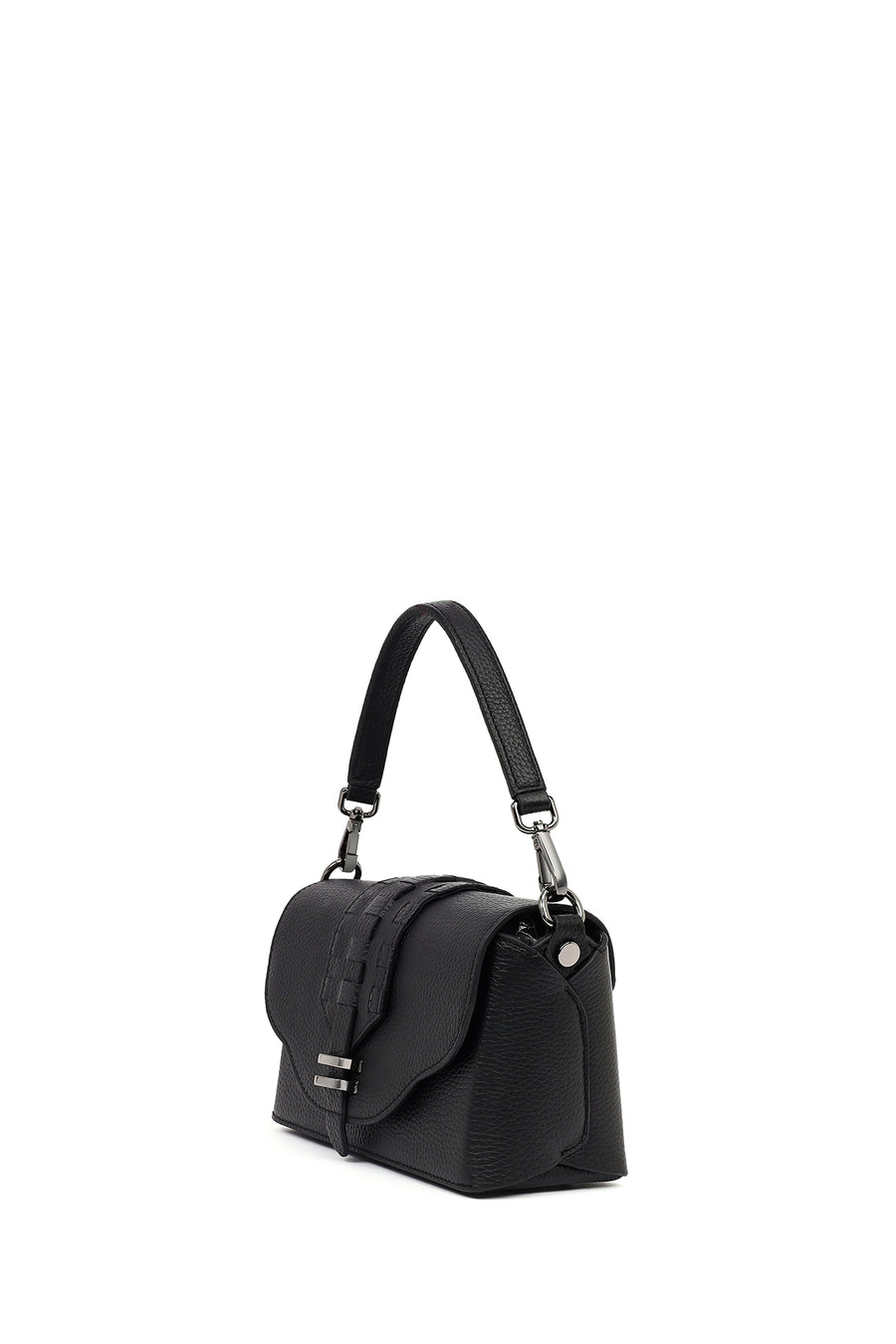 Women's Black Long Strap Leather Crossbody Bag