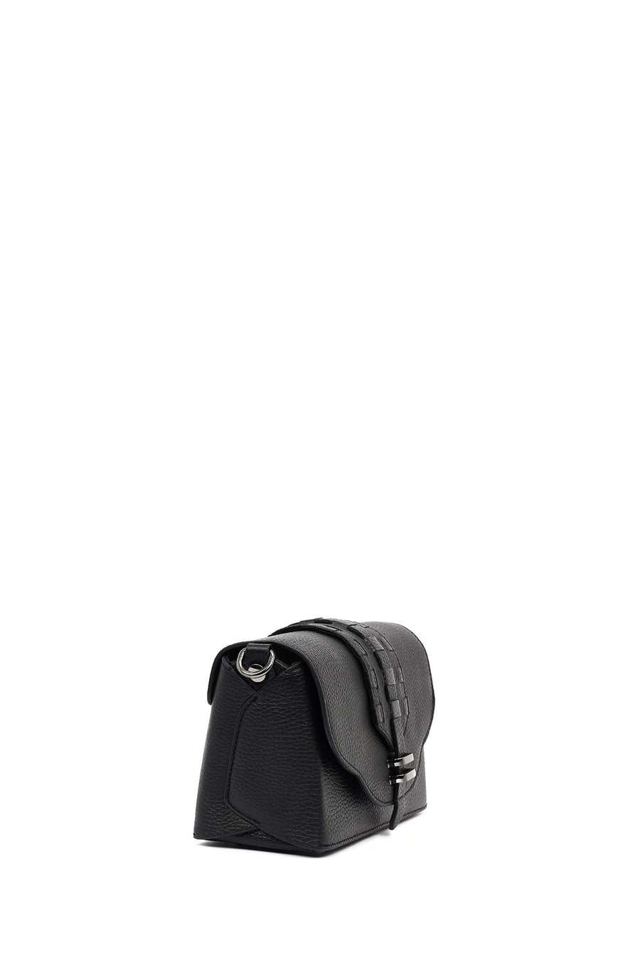 Women's Black Long Strap Leather Crossbody Bag