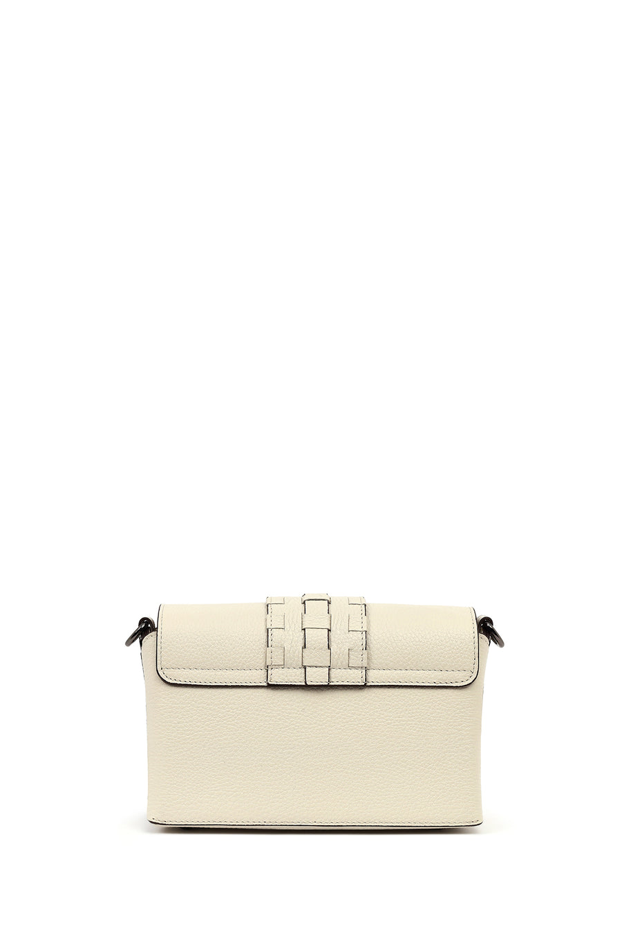 Women's Cream Long Strap Leather Crossbody Bag