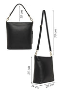 Woman Black Long-Strap Leather Shoulder Bag | Derimod