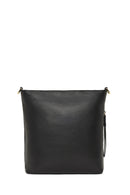 Woman Black Long-Strap Leather Shoulder Bag | Derimod