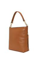Woman Tan Long-Strap Leather Shoulder Bag | Derimod