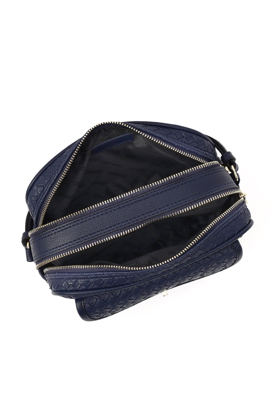 Women's Navy Blue Long Strap Knitted Crossbody Bag