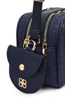 Women's Navy Blue Long Strap Knitted Crossbody Bag | Derimod
