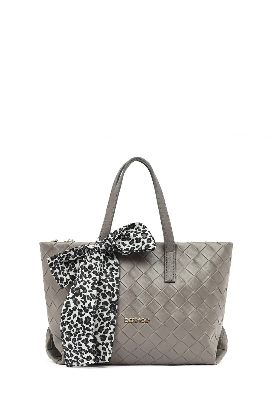 Women's Grey Long Strap Knitted Shoulder Bag