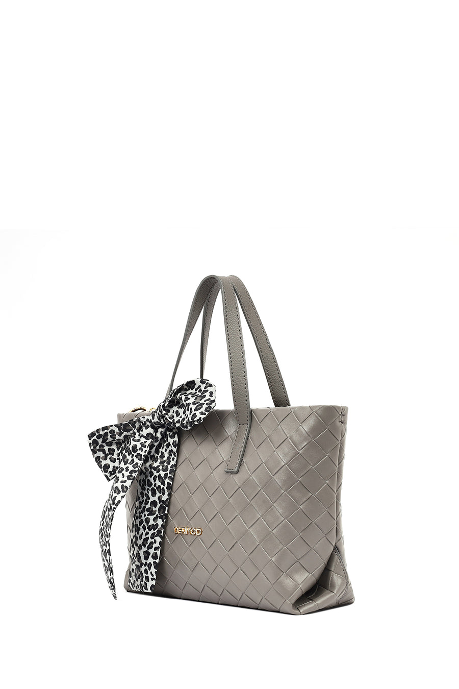 Women's Grey Long Strap Knitted Shoulder Bag