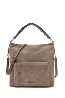 Women's Beige Short and Long Strapped Suede Shoulder Bag | Derimod