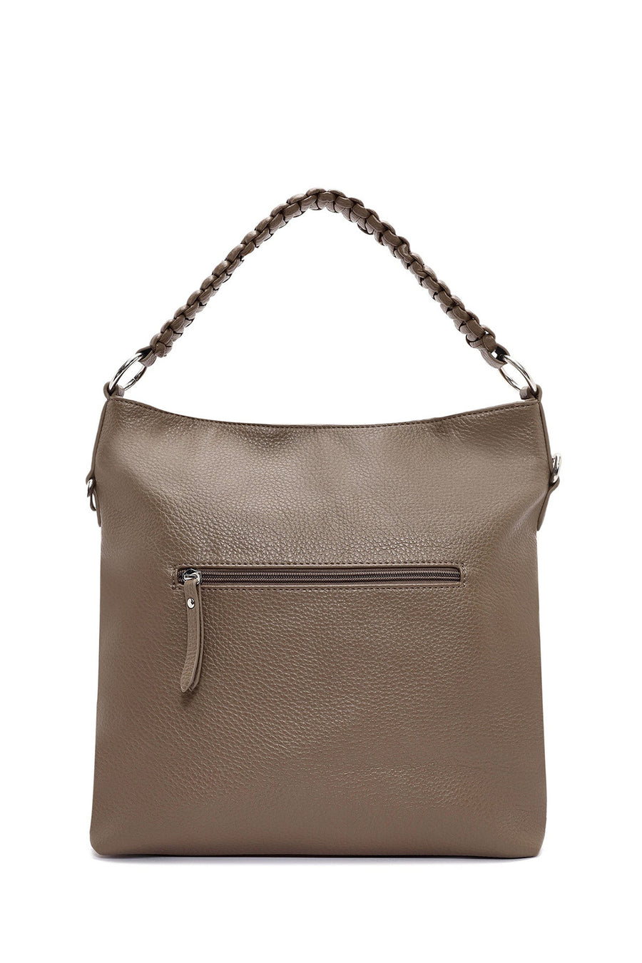 Women's Beige Short and Long Strapped Suede Shoulder Bag