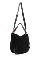 Women's Black Long Strap Suede Shoulder Bag | Derimod