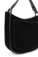 Women's Black Long Strap Suede Shoulder Bag | Derimod