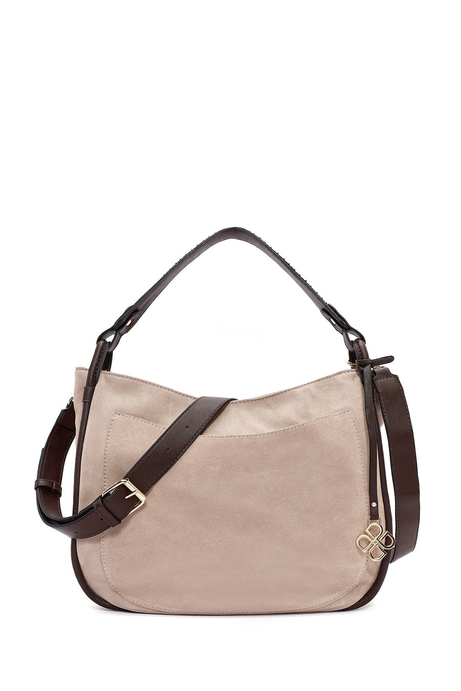 Women's Gray Long Strap Suede Shoulder Bag 25WBD248310 | Derimod