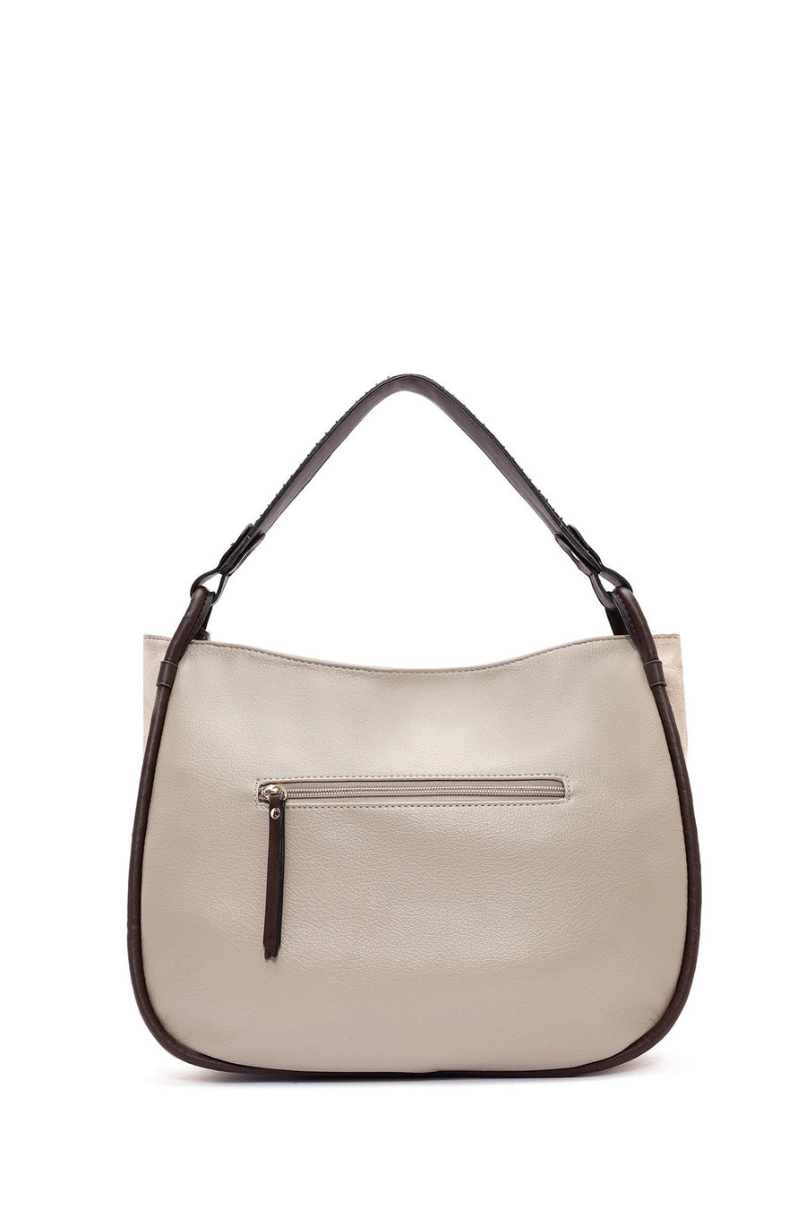 Women's Gray Long Strap Suede Shoulder Bag