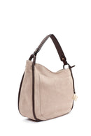 Women's Gray Long Strap Suede Shoulder Bag | Derimod