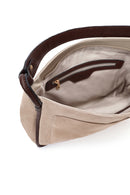 Women's Gray Long Strap Suede Shoulder Bag | Derimod