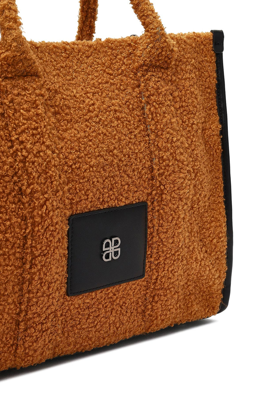 Women's Tan Long Strap Plush Sleeve Bag