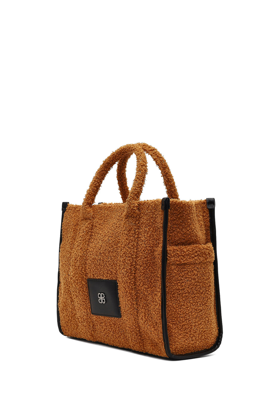 Women's Tan Long Strap Plush Sleeve Bag