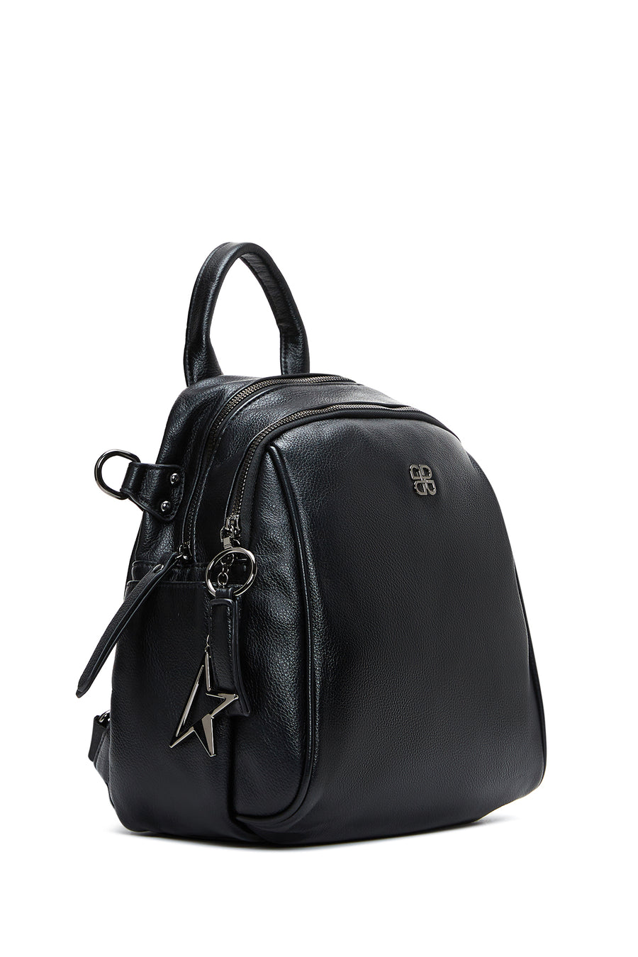 Women's Black Long Strap Backpack