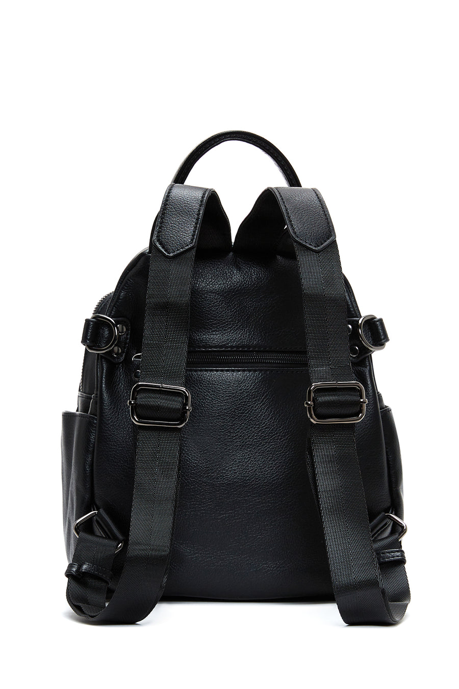 Women's Black Long Strap Backpack