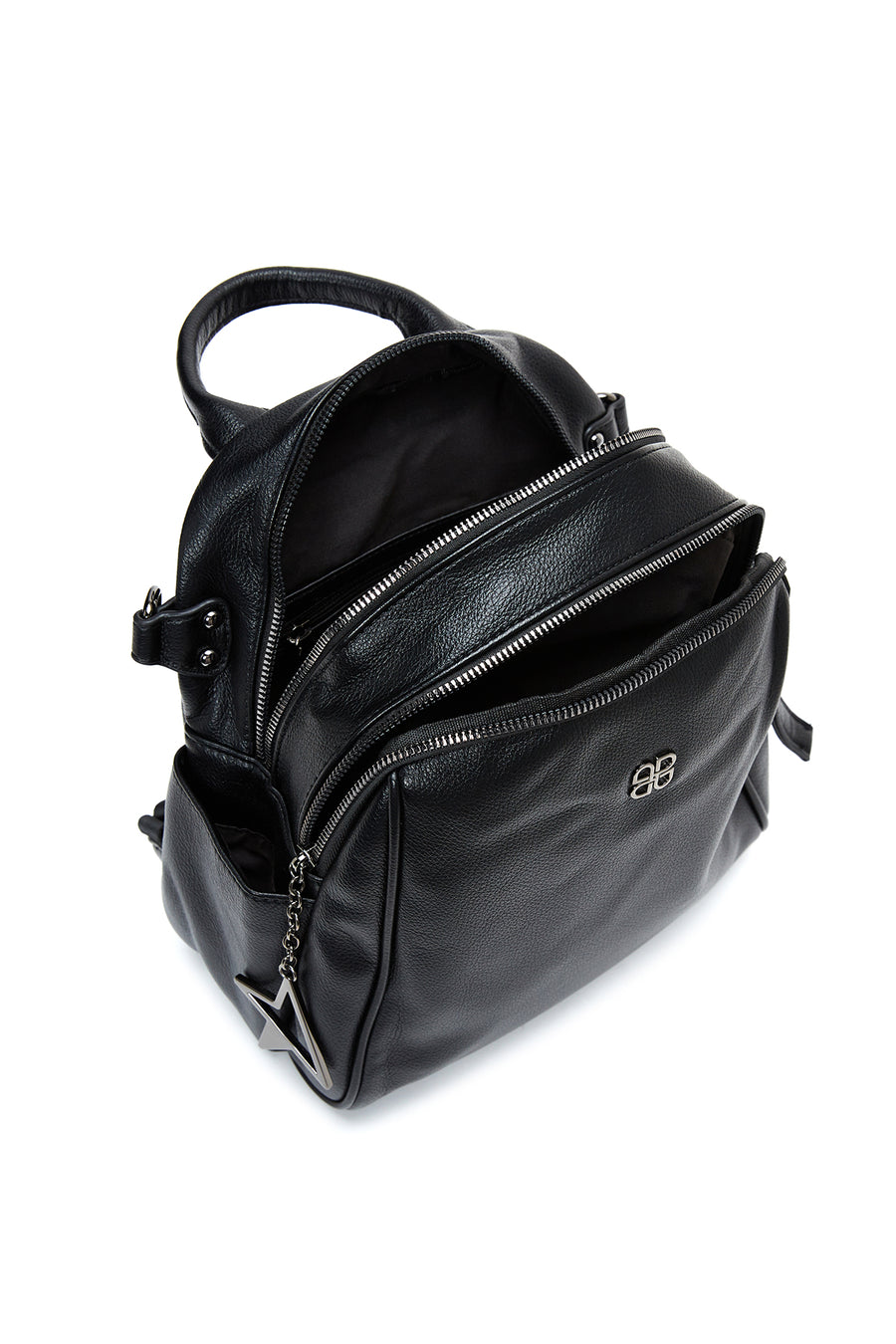 Women's Black Long Strap Backpack