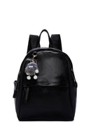 Women's Black Backpack with Accessories | Derimod