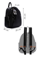 Women's Black Backpack with Accessories | Derimod