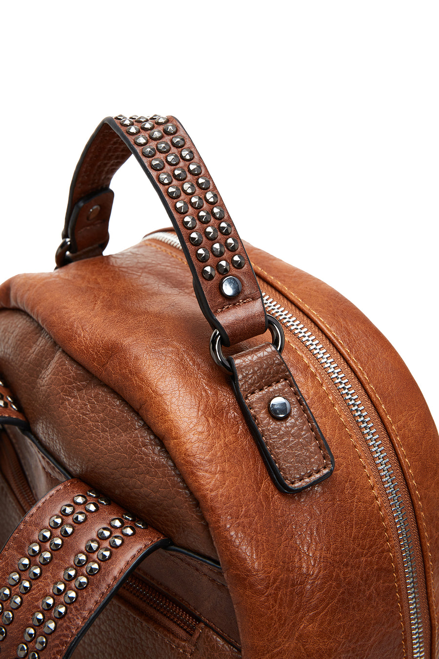 Women's Tan Metal Detailed Backpack