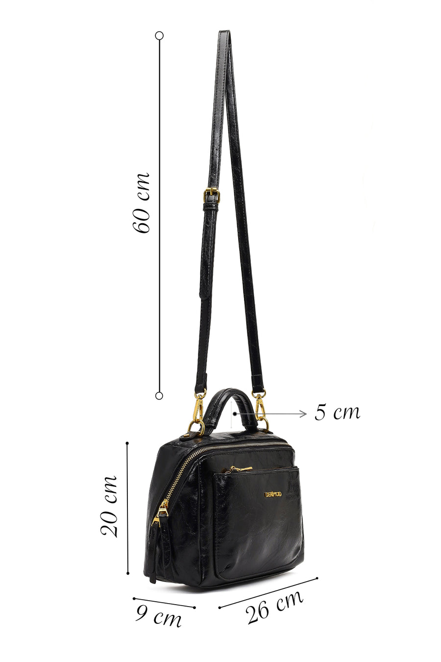 Women's Black Long Strap Crossbody Bag