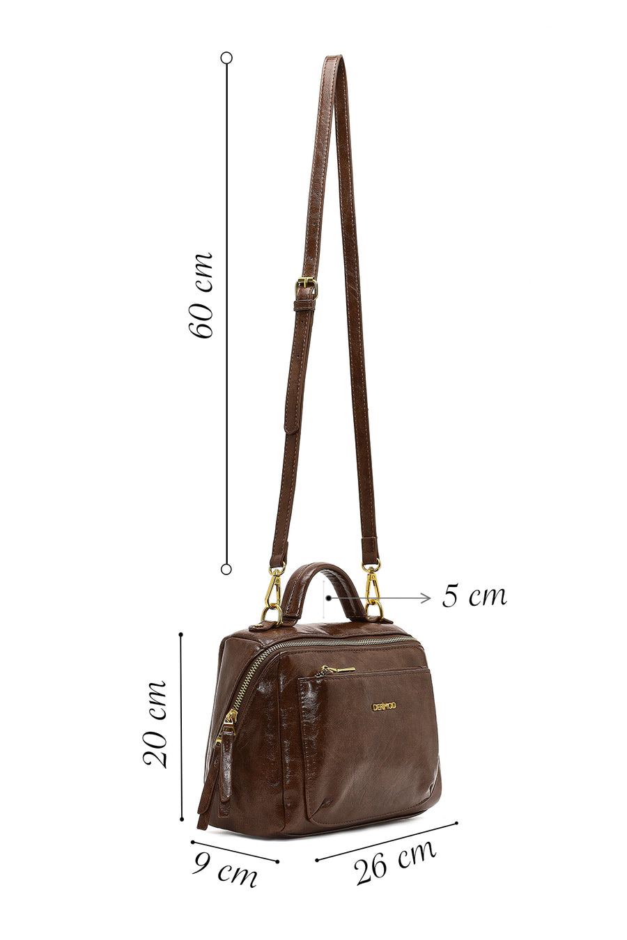 Women's Brown Long Strap Crossbody Bag
