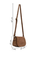 Women's Tan Long Strap Studded Suede Crossbody Bag | Derimod