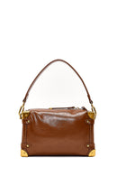 Women's Tan Long Strap Suede Leather Mini Shoulder Bag | Derimod