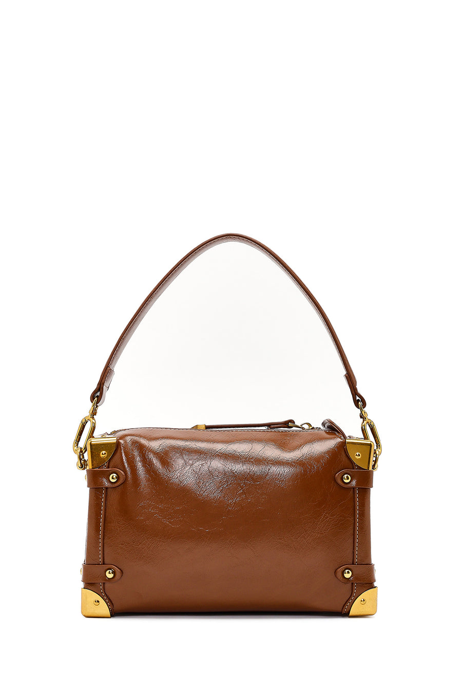 Women's Tan Long Strap Suede Leather Mini Shoulder Bag