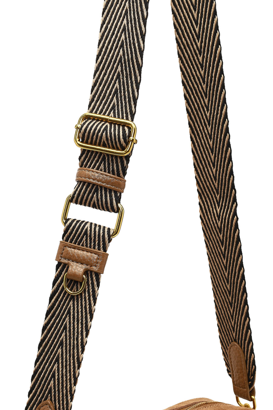 Women's Tan Long Strap Suede Leather Crossbody Bag