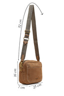 Women's Tan Long Strap Suede Leather Crossbody Bag | Derimod