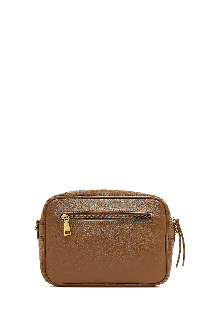 Women's Tan Long Strap Suede Leather Crossbody Bag