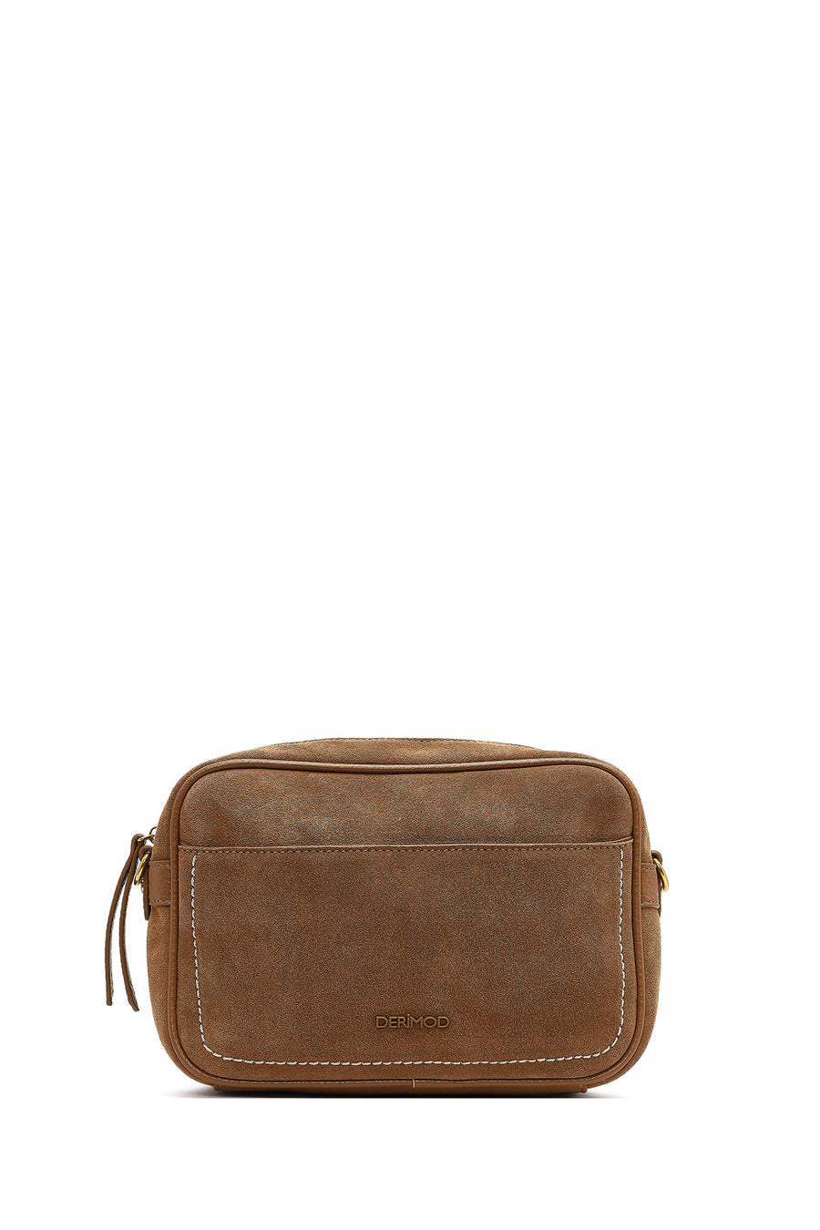 Women's Tan Long Strap Suede Leather Crossbody Bag