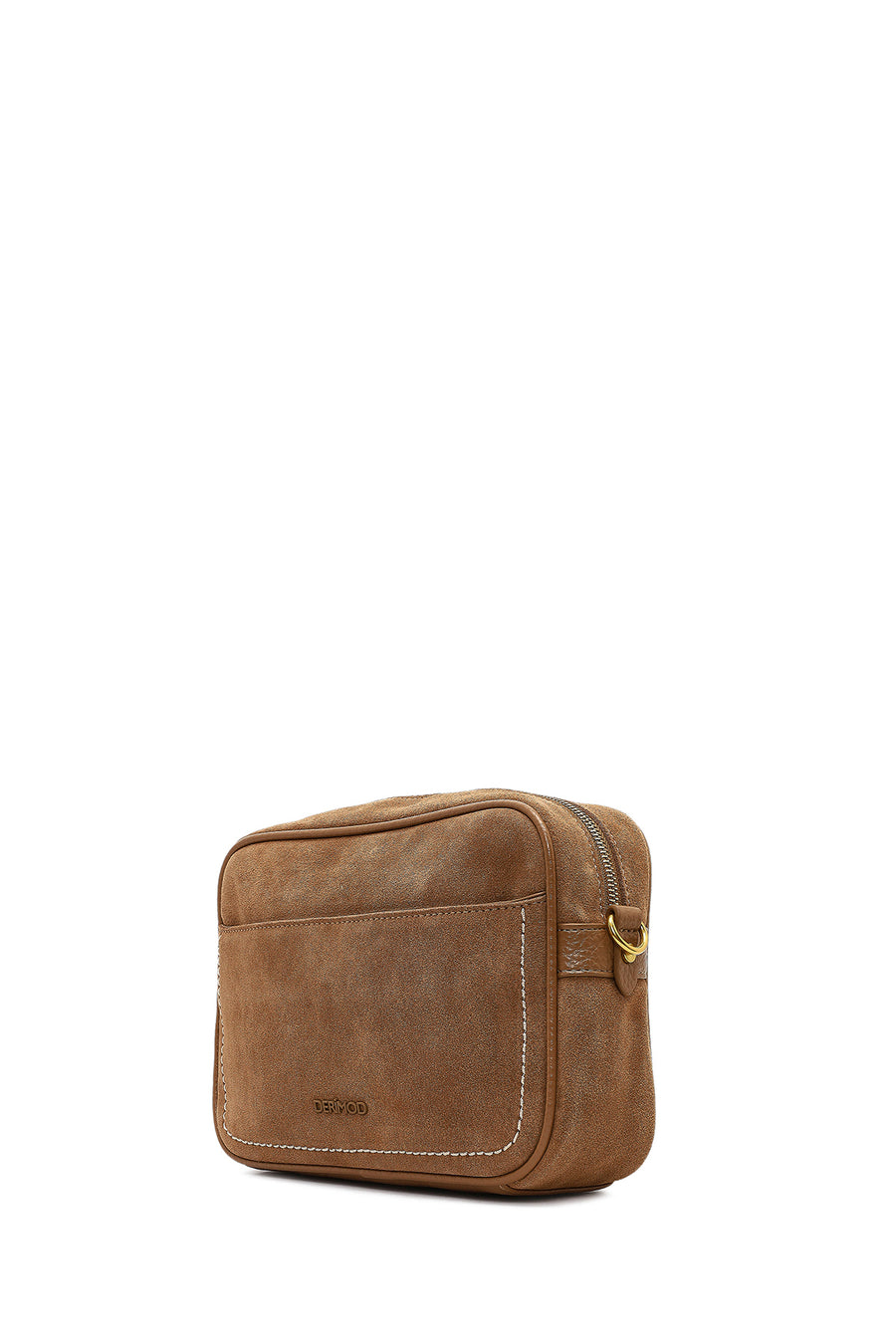 Women's Tan Long Strap Suede Leather Crossbody Bag
