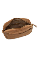 Women's Tan Long Strap Suede Leather Crossbody Bag | Derimod