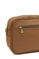Women's Tan Long Strap Suede Leather Crossbody Bag | Derimod