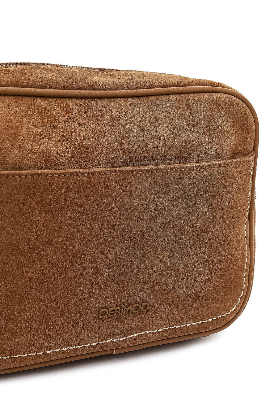 Women's Tan Long Strap Suede Leather Crossbody Bag