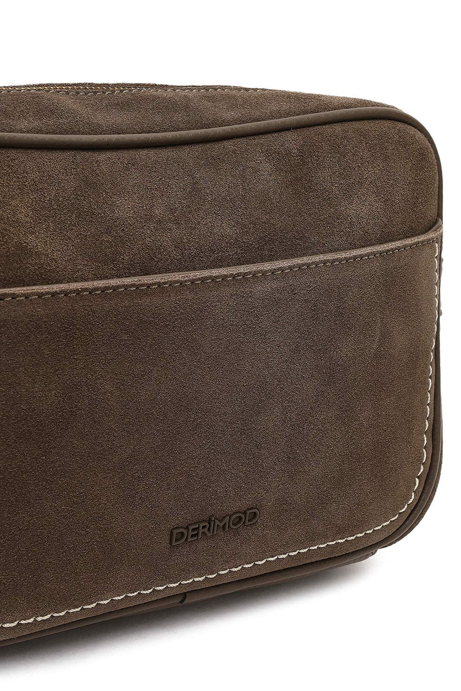 Women's Mink Long Strap Suede Leather Crossbody Bag