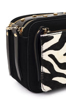 Women's Black Long Strap Patterned Crossbody Bag | Derimod