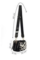 Women's Black Long Strap Patterned Crossbody Bag | Derimod