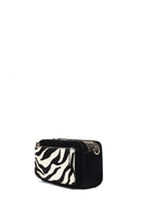 Women's Black Long Strap Patterned Crossbody Bag | Derimod