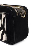 Women's Black Long Strap Patterned Crossbody Bag | Derimod