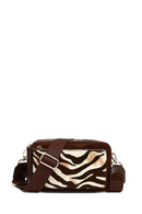 Women's Brown Long Strap Patterned Crossbody Bag | Derimod