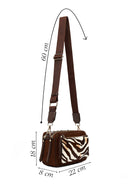 Women's Brown Long Strap Patterned Crossbody Bag | Derimod