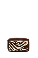 Women's Brown Long Strap Patterned Crossbody Bag | Derimod