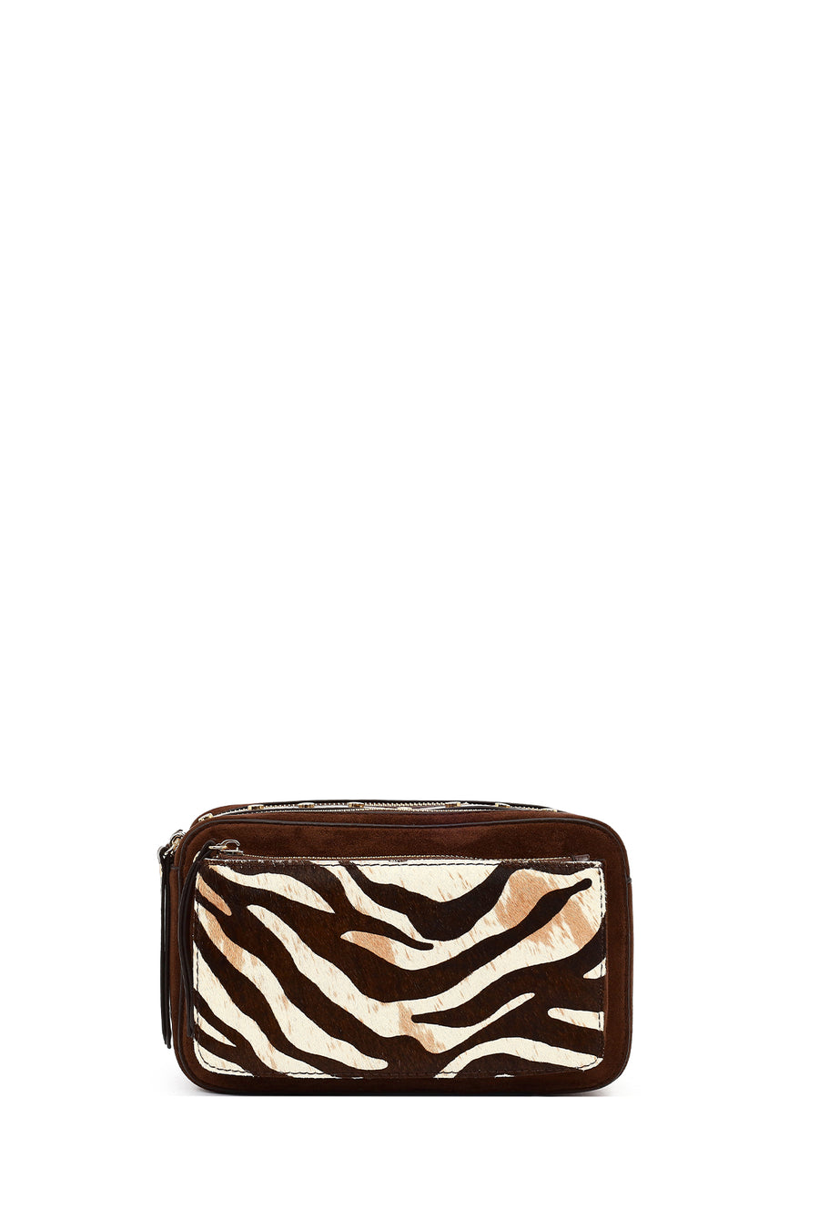 Women's Brown Long Strap Patterned Crossbody Bag